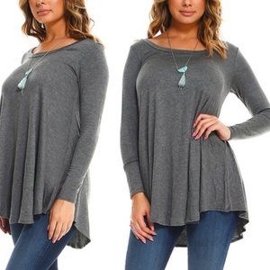 Isaac Liev womenlong sleeve tunic top